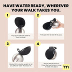 Malsipree 2-in-1 Portable Dog Water Bottle & Bowl for Small Dogs - Leak Proof & Insulating - Travel Water Dispenser - Stainless Steel Bottle & Silicone Bowl - Walking & Hiking (10 fl oz, Black)