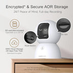 2.5K Pet/Dog Camera with Speaker/Phone App, No-Monthly-Fee AI Person/Pet/Cry Detection Security Camera Indoor, PTZ 2.4GHz WiFi Baby Monitor Cameras for Home Security, Night Vision, 2-Way Talk