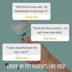 Tauro Pro Line Wooden Deshedding Dog Brush for Long Goldendoodle, Labradoodle & Poodle Hair - Mint Slicker Brush for Dog & Cat Grooming - Rectangular Flexible Cushion & Non-Slip Grip, S