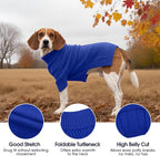 IECOii XL Dog Sweater,Winter Doggy Clothes for Large Dogs Girl Boy,Warm Pullover Soft Dog Sweater Turtleneck,Lightweight & Good Stretch for Active Dogs Like Beagle,Border Collie (Royal Blue,XLarge)