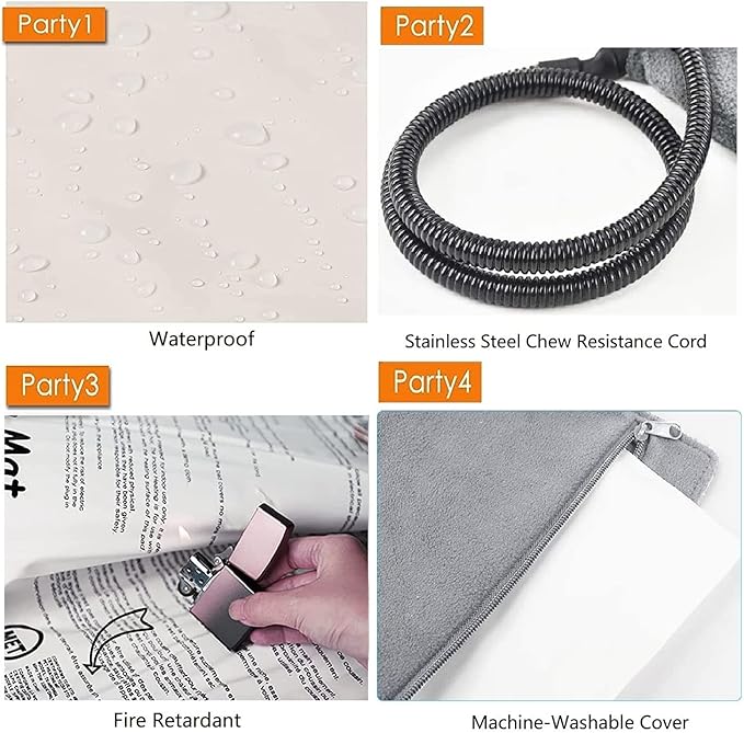 TJOY Pet Heating Pad for Cats,Dog Heating Pad Temperature Adjustable Electric Heated Pet Bed Mat with Timer,Waterproof Pet Heating Pads Cat Warming Pad(Medium:22" x 18"(Gray))