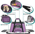 PetAmi Airline Approved Pet Carrier for Cat, Soft Sided Dog Carrier for Small Dog, Cat Travel Supply Accessories Indoor Cat, Ventilated Pet Carrying Bag Medium Large Kitten Puppy, Small Heather Purple