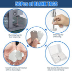 Fesorsi 50 Pcs Aluminum Tags for Engraving,Rectangle Stamping Blanks Tags,Sliver Military Dog Tags,Anodized Blank Metal Tags,Personalized Pet Dog ID Tags Blank with Hole DIY Pendants Decorative Craft