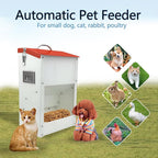 Gravity Automatic Cat Feeder Galvanized Small Animal Feeding Trough Food Dispenser for Cats Puppy 13L Outdoor Pets Feeder