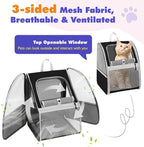 Pawaboo Cat Carrier Backpack, Pet Carrier Backpack for Kitties Small Dogs Puppies, Breathable Cat Bag Carrier, Small Dog Travel Backpack Carrier for Kitten Puppy Bunny - Black (up to 22lbs)