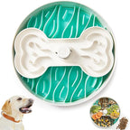 Suhaco 4 in 1 Puzzle Feeder Dog Bowls Slow Feeder Dog Bowls Large Slow Feeding Bowl for Dogs, Dog Puzzle Game Slow Feeder for Dry and Wet Food Dog Food Bowl for Large Dogs, 9.8IN (Green)