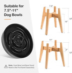 Sted Elevated Dog Bowl for Large Dogs, 100% Bamboo Single Raised Dog Bowl Stand with Adjustable Width 7.5-11 Inches, 13" Tall Dog Food Bowl and Water Bowls Stands