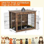 PETSITE Dog Crate Furniture for Small/Medium Dogs, 33" Indoor Pet House Side End Table w/Cushion, Double Doors, Heavy-Duty Chew-Resistant Wood Metal Dog Kennel up to 45 LBS (33 x 22 x 25.5 Inches)