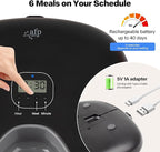 Rechargeable Automatic Timer Cat Feeder, Wet Food Auto Pet Food Dispenser for Small Dogs with Programmable Timer 8 oz per Meal, 5+1 Meals, Black