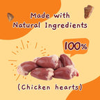 Jungle Calling Freeze Dried Cat & Dog Treats, Freeze Dried Chicken Hearts for Cats & Dogs, High Protein Single Ingredient Chicken Heart Snacks, Grain Free Pet Training Rewards (Chicken Hearts, 2.3 oz)