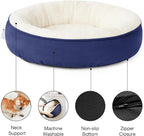 Love's cabin Round Donut Cat and Dog Cushion Bed, 30in Pet Bed for Medium or Large Dogs, Anti-Slip & Water-Resistant Bottom, Soft Durable Fabric Pet beds, Washable Calming Cat & Dog Bed Navy