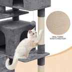 MoNiBloom 70 Inch Cat Tree Tower for Indoor Cats Large Adults, Tall Cat Tower with Scratching Post, Multi-Level Furniture Activity Center with Cat Condo Pet Play House, Smoky Grey