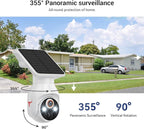 1080p Security Camera Wireless with Solar Panel, 2.4G WiFi Only, AI Human Detection, 2-Way Audio, Color Night Vision, Indoor/Outdoor Surveillance Bullet Cam, Cloud Storage (Sold Separately)