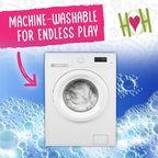 HuggleHounds Plush Dog Toy - Fuzzy Dog Toy, Soft Fleece, Interactive Durable Stuffed for Small and Large Breeds with Squeaker - Squooshie Skunk