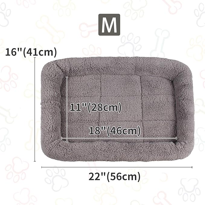 PETLESO Cat Bed Plush Cats Cushion, Cat Bed for Indoor Cats Fluffy Pet Mat for Cat Small Dog Curl Sleep for Crate Carrier, Medium 22" x 16"