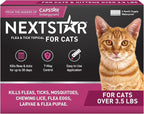 NEXTSTAR Flea and Tick Prevention for Cats, Repellent and Control, Fast Acting Waterproof Topical Drops, Flea Prevention for Cats Over 3.5 lbs, 6 Monthly Doses