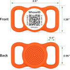 QR Code Dog Tag with NFC, Personalized Pet ID Tag, Silicone Dog ID Tag, Modifiable Pet Online Profile, Multiple Emergency Contact, Scan QR Code Send GPS Location Email (Regular, Orange)