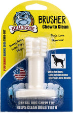 Bullibone Brusher: Dog Teeth Cleaning Brushing Toothbrush Stick - Long Lasting Nylon Peppermint Chew Toy for Dog Oral Care and Dental Health for Small Dogs and Puppies