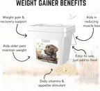 Bulk Dog Weight Gainer – High Calorie Dog Food Supplement & Protein Powder for Rapid Weight Gain, Mass, and Recovery – Appetite Stimulant – 230 Servings