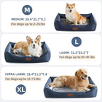 Orthopedic Dog Beds for Medium Large Dogs, Durable Egg Crate Foam Sofa Dog Bed wit Washable Removable Cover,Waterproof Lining and Nonskid Bottom,Pet Bed for Large Dogs (Navy Blue, X-Large)