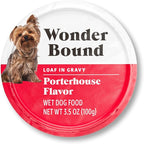 Amazon Brand - Wonder Bound Small Breed Wet Dog Food, Porterhouse Flavor, Loaf in Gravy, 3.5 Ounce (Pack of 12)