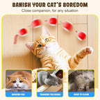 2026 New Interactive Cat Toy Balls, Upgraded Cat Toy Ball for Bored Indoor Adult Cats, Interactive Pet Ball for Cats (Yellow)