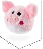 Flourish Pets 2 in 1 Multi-Layer Chew Toy for Active Dogs | Non-Toxic BPA Free Double Stitched Soft Fabric Exterior Dog Toys | Long-Lasting Dog Plush Toys - Pig 3.5"