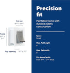 PetSafe Wall Entry Pet Door - Rust-Free Telescoping Frame - Easy Install for Interior & Exterior Walls 4 3/4" - 7" Thick - Small - for Pets Up to 15 lbs
