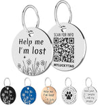 MYLUCKYTAG QR Code Stainless Steel Dog ID Tag, Dog Collar Tag with Engraved Pet Profile, Pet Location Alerts by Email