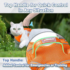 Cat Harness and Leash Set Escape Proof for Kitten Walking, Soft Adjustable Top Handle Vest Harnesses for Cats, Easy Control Breathable Reflective Small Medium Large, Orange, XXS