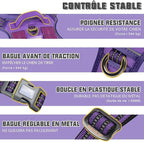 AUROTH Tactical Dog Harness for Large Dogs No Pull Adjustable Pet Harness Reflective K9 Working Training Easy Control Pet Vest Military Service Dog Harnesses Purple S