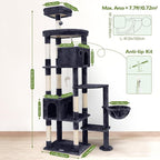 Globlazer Giant Cat Tree, 83 inch Cat Tree for Indoor Cats Large Adult, XXL Cat Tower with 9 Scratching Posts for 20lb+ Heavy Duty Large Adult Cats, F83, Dark Grey