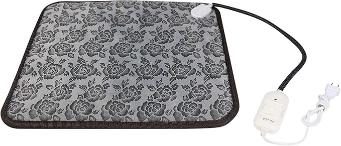 Pet Heating Pad Turn Any Pet Bed Into a Heated Pet Bed Indoor Adjustable Heated Cat Bed Mat for Cats Dogs Waterproof Pet Warmer Mat with Chew Resistant Cord(17.7" x17.7)