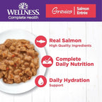 Wellness Complete Health Gravy Adult Wet Cat Food, Natural, Protein-Rich, Grain Free, 5.5 Ounce, 12 Pack, (Salmon Entree)