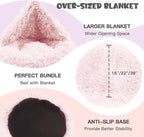 Himax Dog Beds for Small Dogs&Cats, Comfort Dogs Beds with Blanket Attached, Calming Anti-Anxiety Fluffy Dog Bed Washable (20"/26"/35") Pink