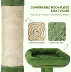 Hoopet 70-Inch Large Cat Tree for Multiple Cats Cat Tower with 2 Condos, Scratching Posts, Hammock & Platform, Plush Perch for Indoor Activity Relaxing Easy Assembly Green