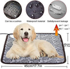 Pet Heating Pad with 3 Adjustable Temperature, Dog Cat Heating Pad with Chew Resistant Cord, Indoor Heated Mat for Dog House, Warming Heater Bed Pad for Outdoor Cat House, Waterproof, 17.7x17.7inch