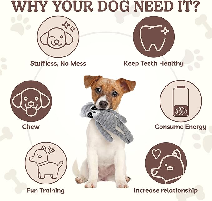 SHARLOVY No Stuffing Dog Toys 5 Pack, Crinkle Interactive Dogs Toy for Boredom, Puppy Toys for Teething to Keep Them Busy, Cute Squeaky Dogs Toy for Small, Medium, and Large Breed