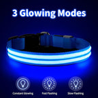 PcEoTllar Lighted Dog Collars for Night, Light Up Dog Collar Rechargeable Water-Resistant Flashing LED Dog Collars Safety Glow in The Dark Dog Collars Light for Large Small Medium Dogs