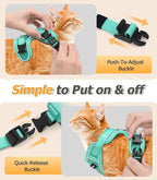 Halypet Cat Harness and Leash Set [MAX Safety 4th-Gen Upgrade] Escape Proof Adjustable Cat Leash Comfortable Soft Vest Easy to Wear Kitten Harness with Reflective Strip for Cats Walking, XS Green