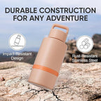 Insulated Dog Water Bottle with Travel Bowl, Dog Lover Gift, Portable Water Bottle Dispenser, Accessories for Car, Hiking, Camping, Outdoor, Leak-Proof, Detachable (Coral Sunset)