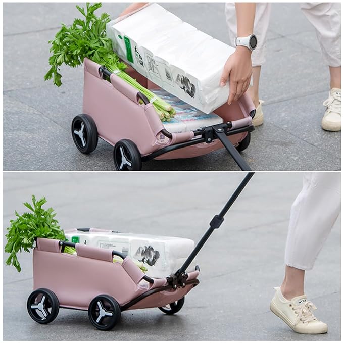 Dog Stroller 4 Wheels Folding Dog Cart Pet Stroller for Travelling Shopping Walking Playing for Small Dogs Cats (Plaid Green)