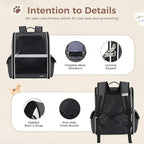 Lekereise Cat Backpack Carrier, Pet Carrier Backpack for Small Dogs Medium Cats Fit Up to 18 Lbs, Dogs Foldable Backpack Carrier for Travel, Hiking, Black