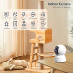 Indoor Security Camera 2K, 5G/2.4G WiFi Camera for Home Security with Auto Tracking, Pan/Tilt, Human/Pet Detection, SD&Cloud Storage, Baby Monitor Pet Camera with Phone APP, Night Vision, 2-Way Audio