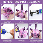 QDAN Dog Toys Soccer Ball with Straps - Durable Balls for Small Medium Dogs, Beach Pool Water Toy Dog Tug Toys for Tug of War, Puppy Pet Birthday Gifts (6 Inch)