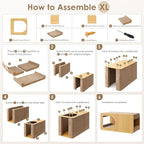 EHEYCIGA Cardboard Cat Scratcher House, 23-Inch Corrugated Cat Scratcher for Indoor Cats, Extra Large Scratching Board Pad, Brown