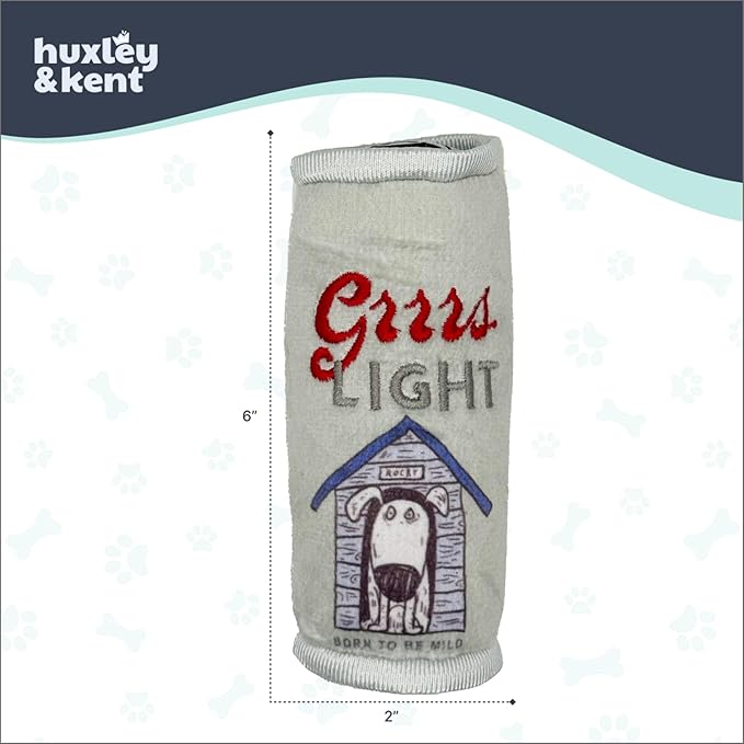 Huxley & Kent Funny Dog Toy w/Squeaker – Power Plush Squeaky Dog Toys for Small Dogs – Durable Small Stuffed Animal for Indoor Play & Fetch - Tiny Tuff Grrrs Light