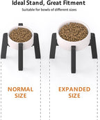CZPET Dog Bowl Stand with Adjustable Width [2 Pack, Stand Only], Elevated Pet Water & Food Feeder for Medium Pets, Stable and Anti-Slip Raised Bowl