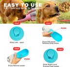 Portable Dog Water Bottle with Food Container,15oz Leak-Proof Pet Water Dispenser for Dogs, Cats, Puppies,Built-in Activated Carbon Filter for Travel,Hiking, Walking,and Outdoor Activities