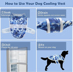 Dog Cooling Vest – Lightweight Pet Cooling Shirt 3D Breathable Mesh, Reflective Strips & UV Protection for Walking, Hiking, Park – Adjustable Fit Dog Cooler Jacket with D-Ring U-DCV04XL